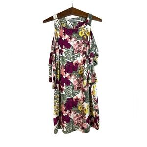 Cost Plus World Market Size S/M Floral Dress 100% Viscose Off Shoulder Boho